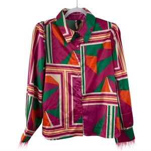 Love By Design Women's Multicolor Geo Print Shirt Size Small I